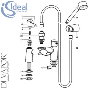 Ideal Standard Cone Bath Mixer Spare Parts - IDL DV 202